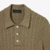 Jersey de cuello polo con punto trenzado de pasarela