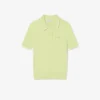 Jersey de cuello polo con tejido de punto trenzado a rayas