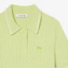 Jersey de cuello polo con tejido de punto trenzado a rayas
