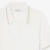 Jersey de cuello polo con tejido de punto trenzado a rayas