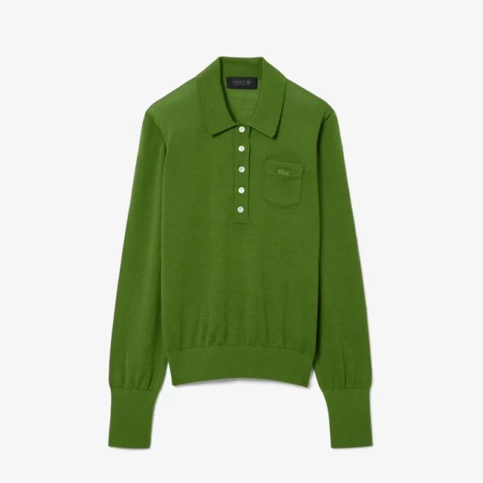 Jersey de cuello polo de lana merina de la colección Runway