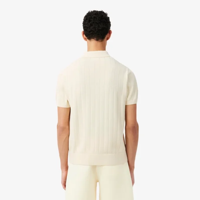 Jersey de cuello polo de punto acanalado fluido