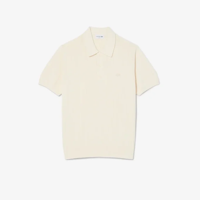 Jersey de cuello polo de punto acanalado fluido