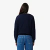 Jersey de cuello redondo de algodón de corte holgado para mujer