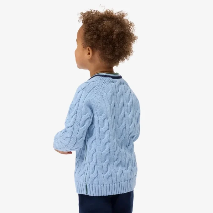 Jersey de cuello redondo de algodón y lana para niño