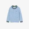 Jersey de cuello redondo de algodón y lana para niño