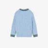 Jersey de cuello redondo de algodón y lana para niño