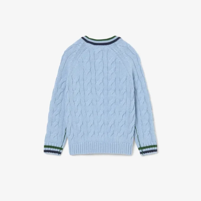 Jersey de cuello redondo de algodón y lana para niño