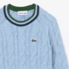 Jersey de cuello redondo de algodón y lana para niño