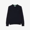 Jersey de cuello redondo de lana merina para hombre