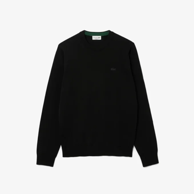 Jersey de cuello redondo de lana merina para hombre