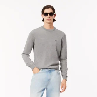 Jersey de cuello redondo de lana merino para hombre