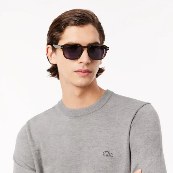 Jersey de cuello redondo de lana merino para hombre