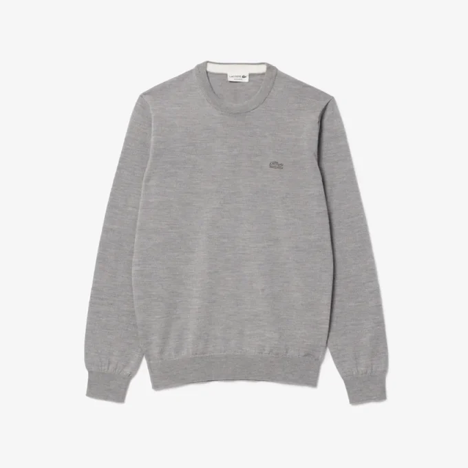 Jersey de cuello redondo de lana merino para hombre