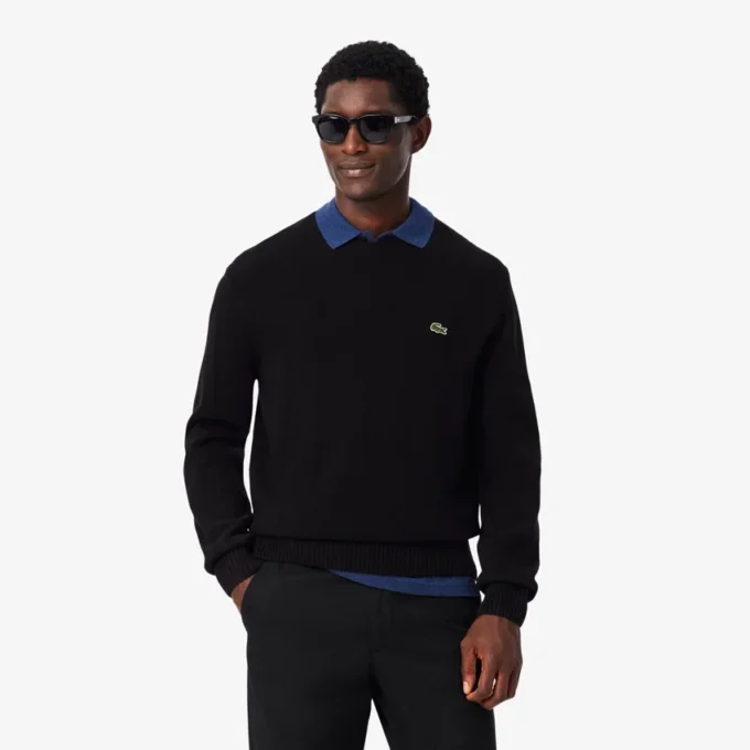 Jersey de cuello redondo de lana para hombre