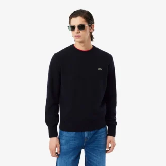 Jersey de cuello redondo de lana para hombre