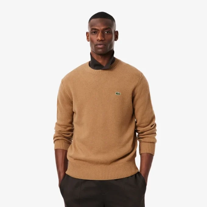 Jersey de cuello redondo de lana para hombre