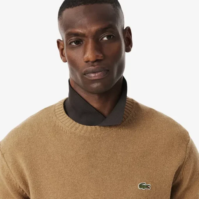 Jersey de cuello redondo de lana para hombre