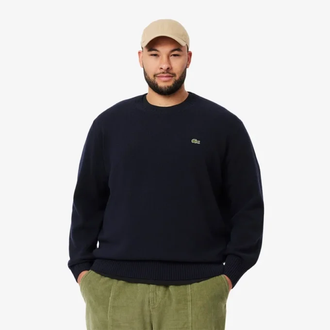 Jersey de cuello redondo de lana para hombre