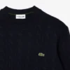 Jersey de cuello redondo de punto trenzado de lana para hombre