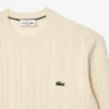 Jersey de cuello redondo de punto trenzado de lana para hombre