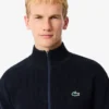 Jersey de golf con cremallera de punto acanalado para hombre