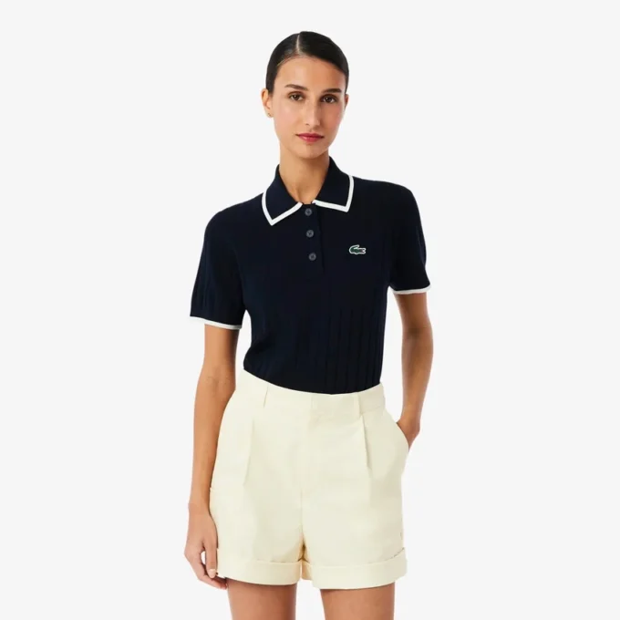 Jersey de golf de manga corta con cuello polo para mujer