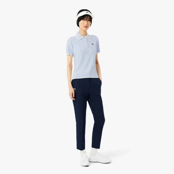 Jersey de golf de manga corta con cuello polo para mujer