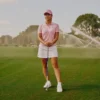 Jersey de golf de manga corta con cuello polo para mujer