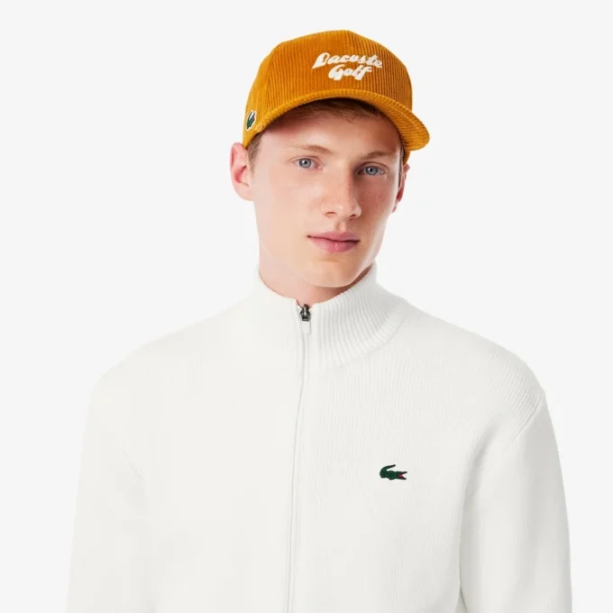 Jersey de golf de punto acanalado con cremallera para hombre