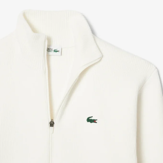 Jersey de golf de punto acanalado con cremallera para hombre