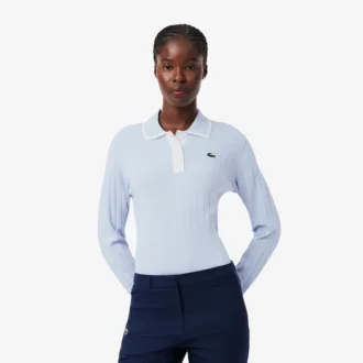 Jersey de golf elástico con cuello polo para mujer