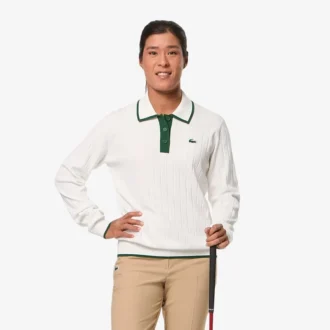 Jersey de golf elástico con cuello polo para mujer