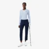 Jersey de golf elástico con cuello polo para mujer