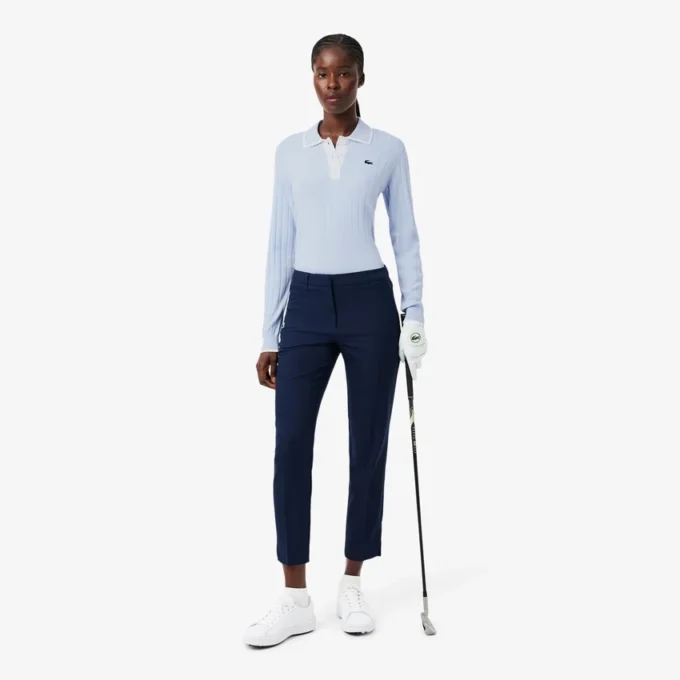 Jersey de golf elástico con cuello polo para mujer