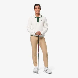 Jersey de golf elástico con cuello polo para mujer