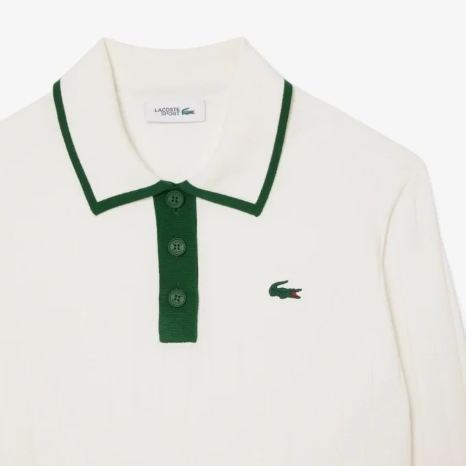 Jersey de golf elástico con cuello polo para mujer