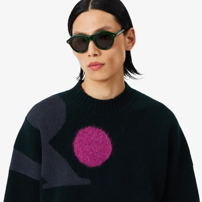 Jersey de jacquard con estampado de pasarela