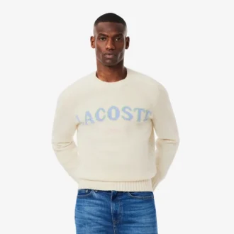 Jersey de lana con intrincados detalles de la marca para hombre