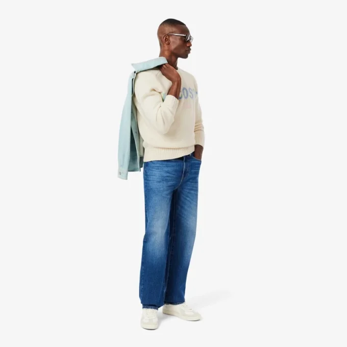 Jersey de lana con intrincados detalles de la marca para hombre