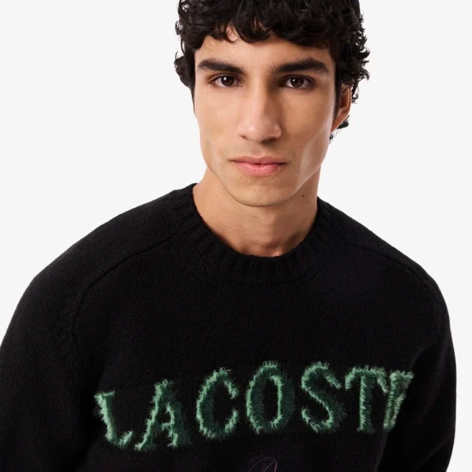 Jersey de lana con intrincados detalles de la marca para hombre