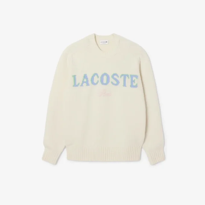 Jersey de lana con intrincados detalles de la marca para hombre