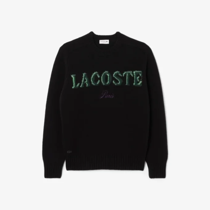 Jersey de lana con intrincados detalles de la marca para hombre