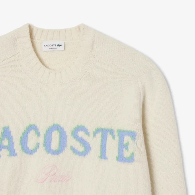 Jersey de lana con intrincados detalles de la marca para hombre