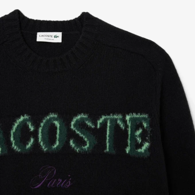 Jersey de lana con intrincados detalles de la marca para hombre
