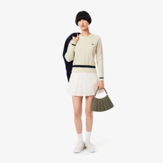 Jersey de lana con trenzado para mujer