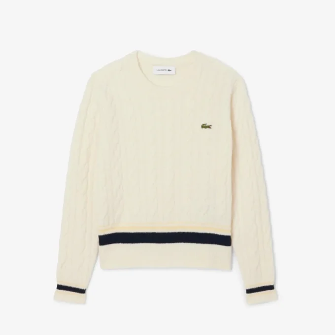 Jersey de lana con trenzado para mujer