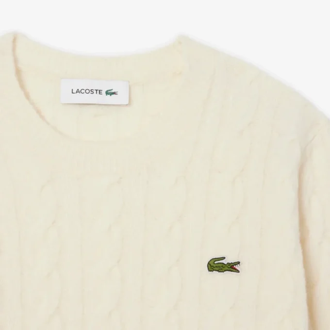 Jersey de lana con trenzado para mujer