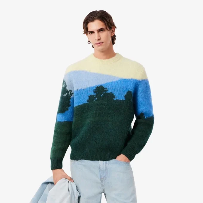 Jersey de lana de alpaca Landscape para hombre