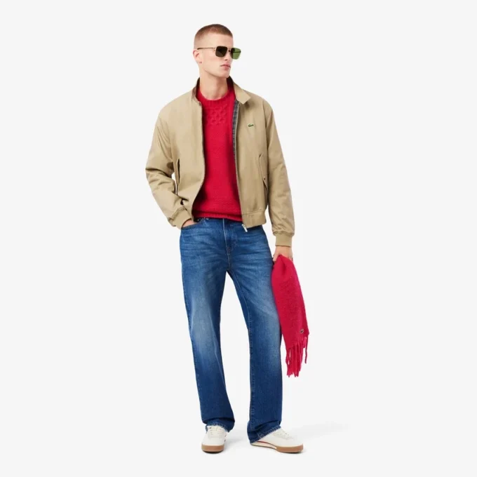 Jersey de lana de corte holgado con efecto patchwork para hombre